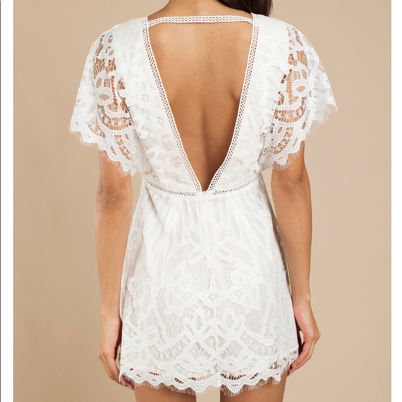 lina white lace skater dress